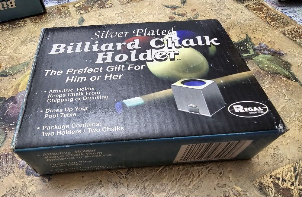 REGAL Silver Plated Billiard Chalk Holder Set - photo 4