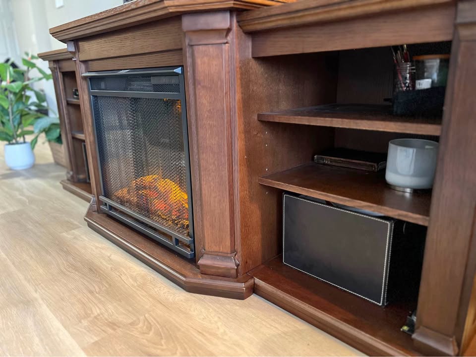 Real Flame TV Stand with Electric Fireplace