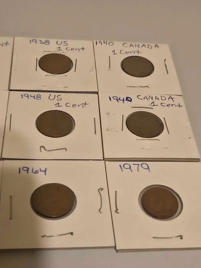 Various U.S and Canada 1 Cent coins (1915-1950) image indicator(3)