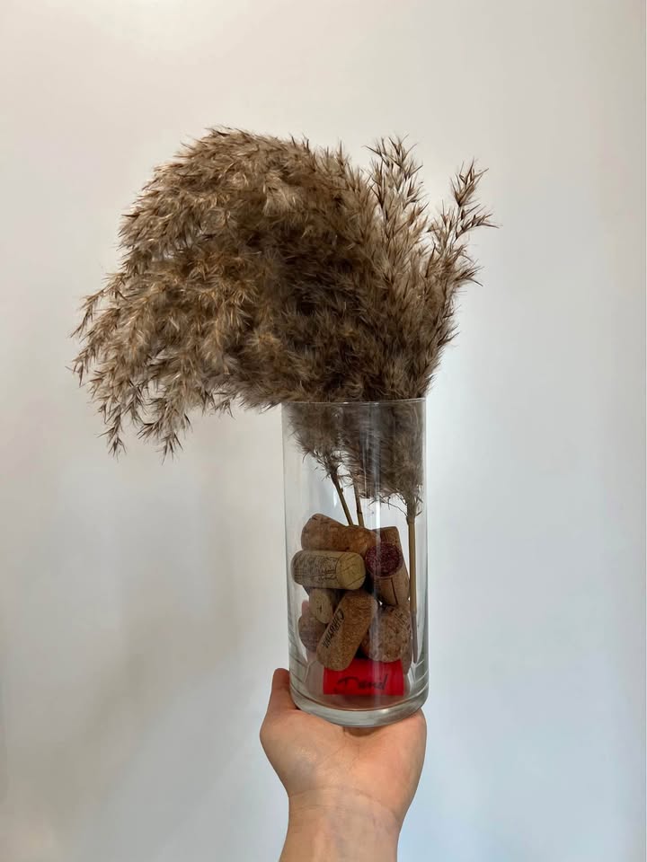 Vase with dried pampas