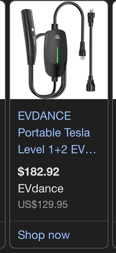 EVDance Level 1/2 Portable Electric Vehicle Charger For Tesla - photo 3