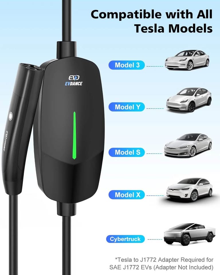 EVDance Level 1/2 Portable Electric Vehicle Charger For Tesla - photo 4