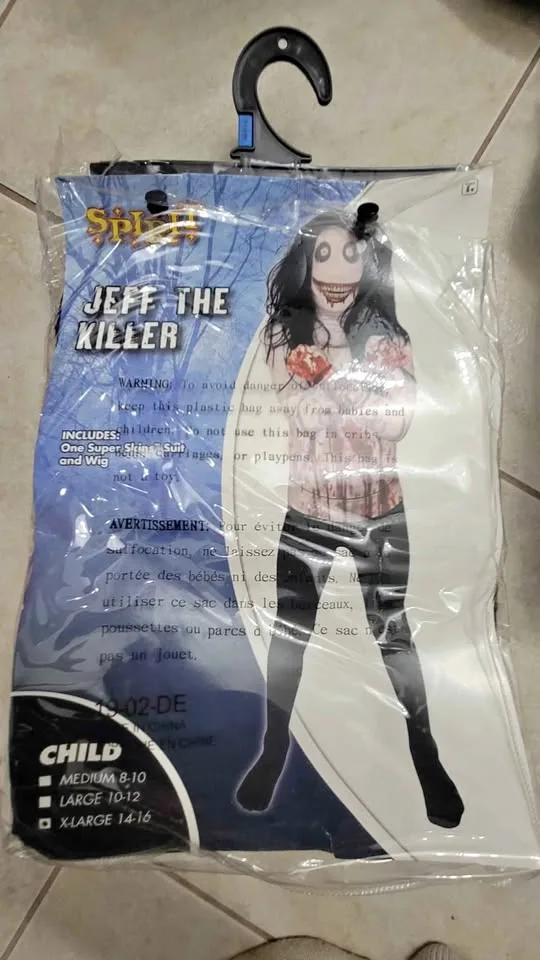 Jeff The Killer Costume size xlarge