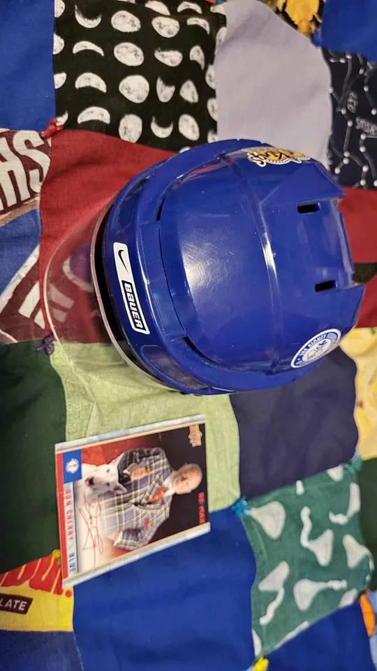 Miniature commemorate kidney foundation hockey helmet thumbnail