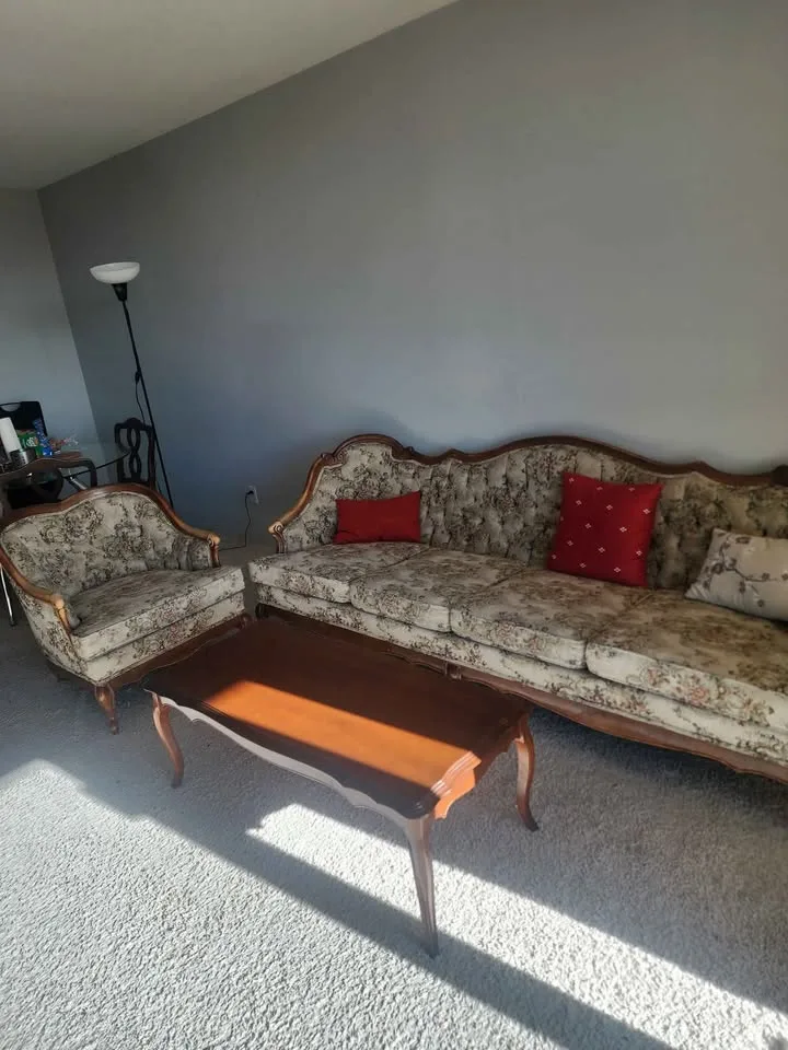 Vintage French Provincial Sofa, Armchair & Table image indicator(10)