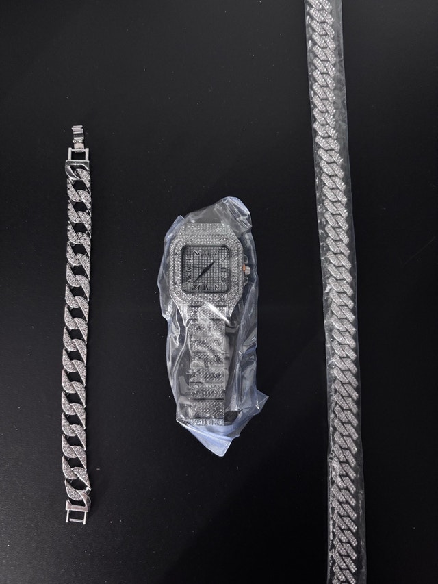 Watch Bracelet Necklace Set