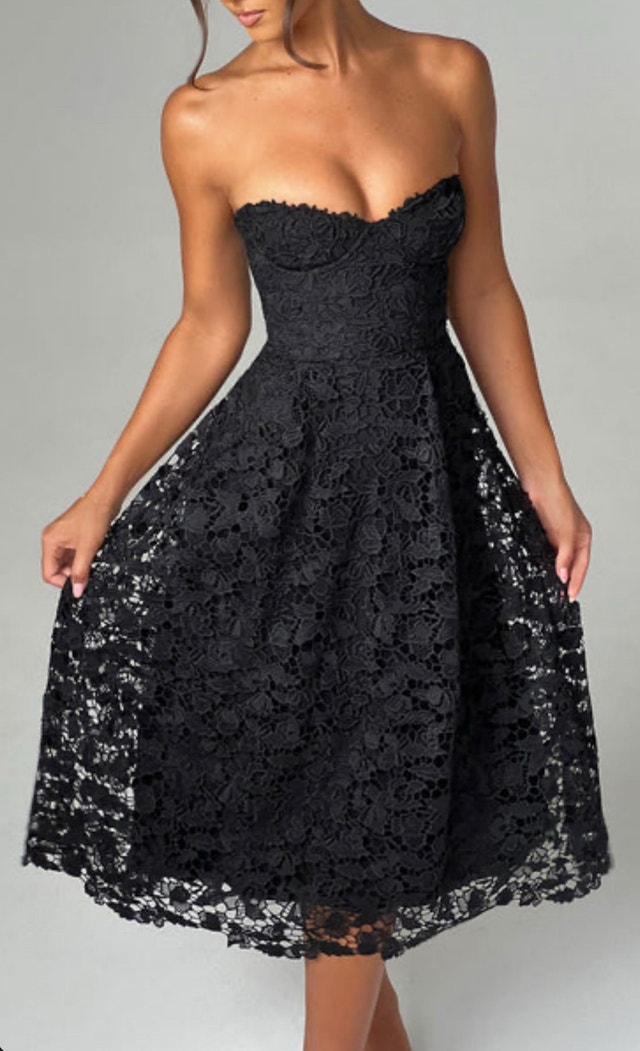 Babyboo-Black Midi Dress-Size S