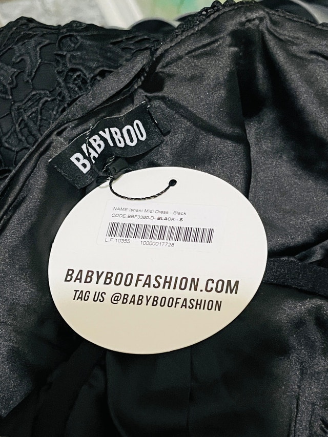Babyboo-Black Midi Dress-Size S - photo 3