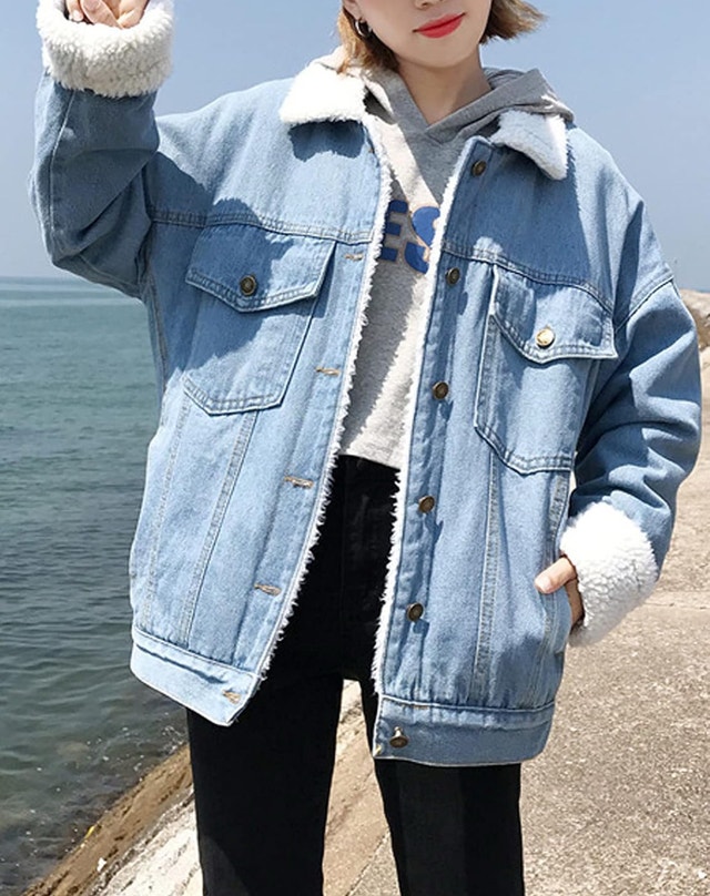 Denim Sherpa Jacket-Size L
