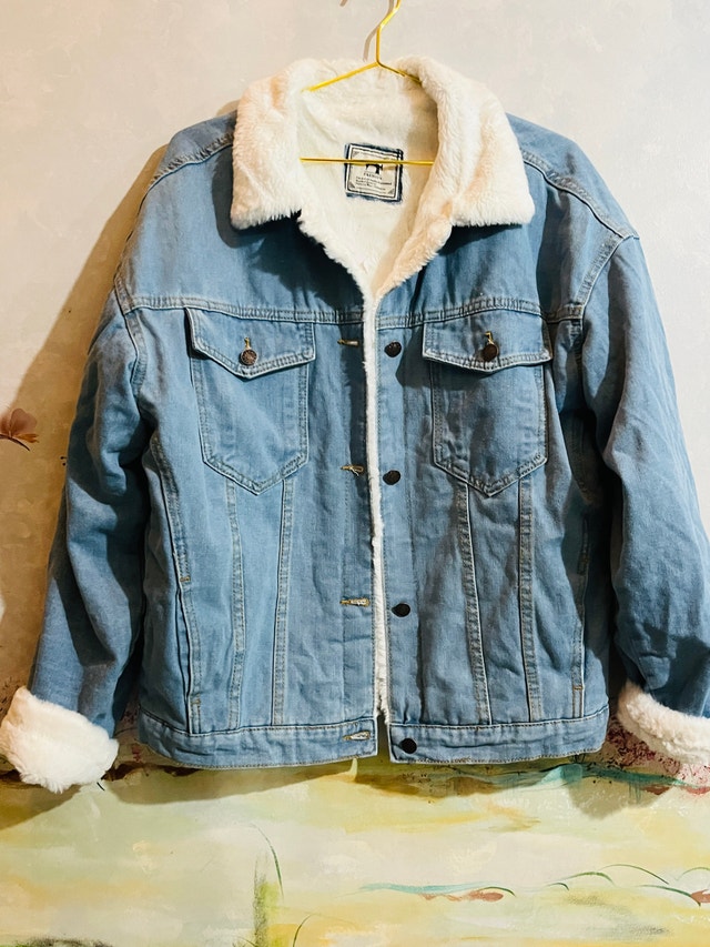 Denim Sherpa Jacket-Size L - photo 3