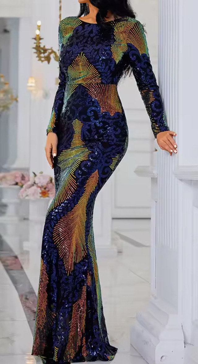 Sparkle Sequins- Long Dress! Size M