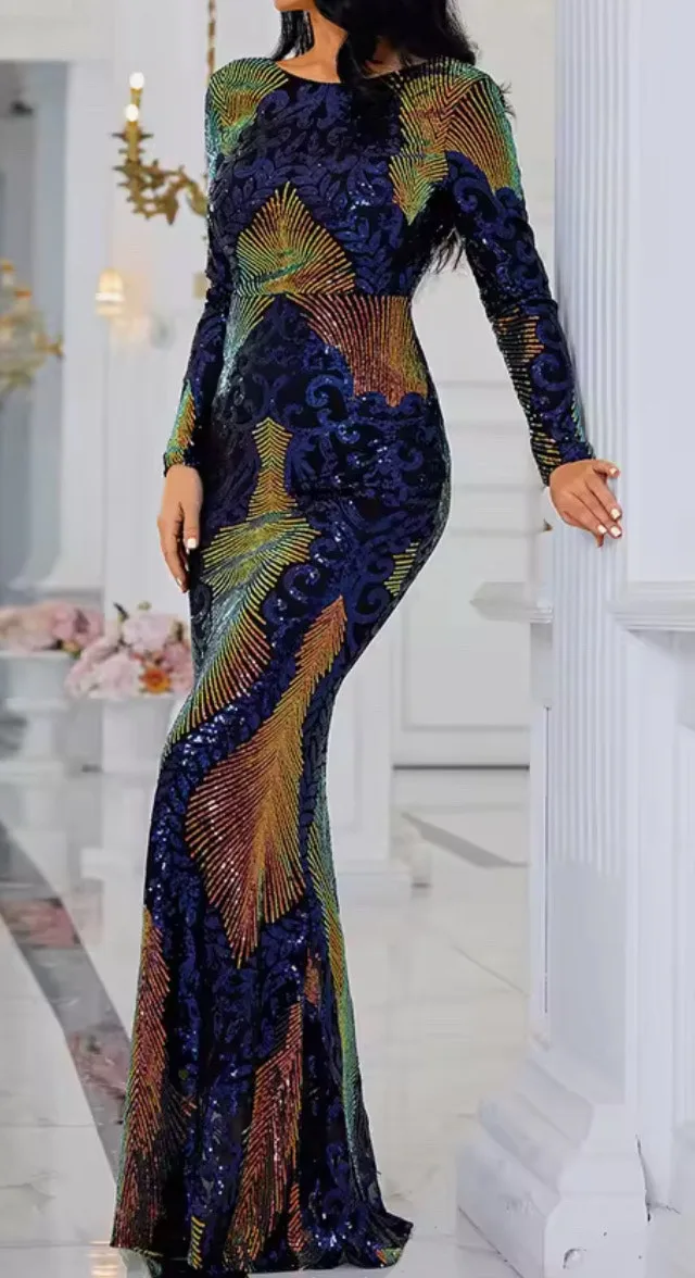 Sparkle Sequins- Long Dress! Size M thumbnail