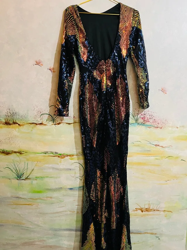 Sparkle Sequins- Long Dress! Size M image indicator(4)