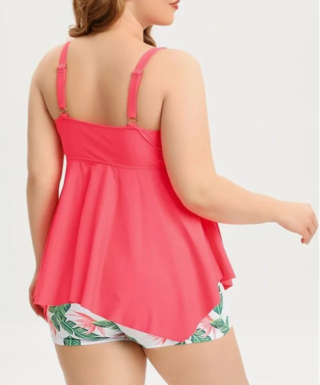 Coral Tankini Swimsuit! 3XL image indicator(2)