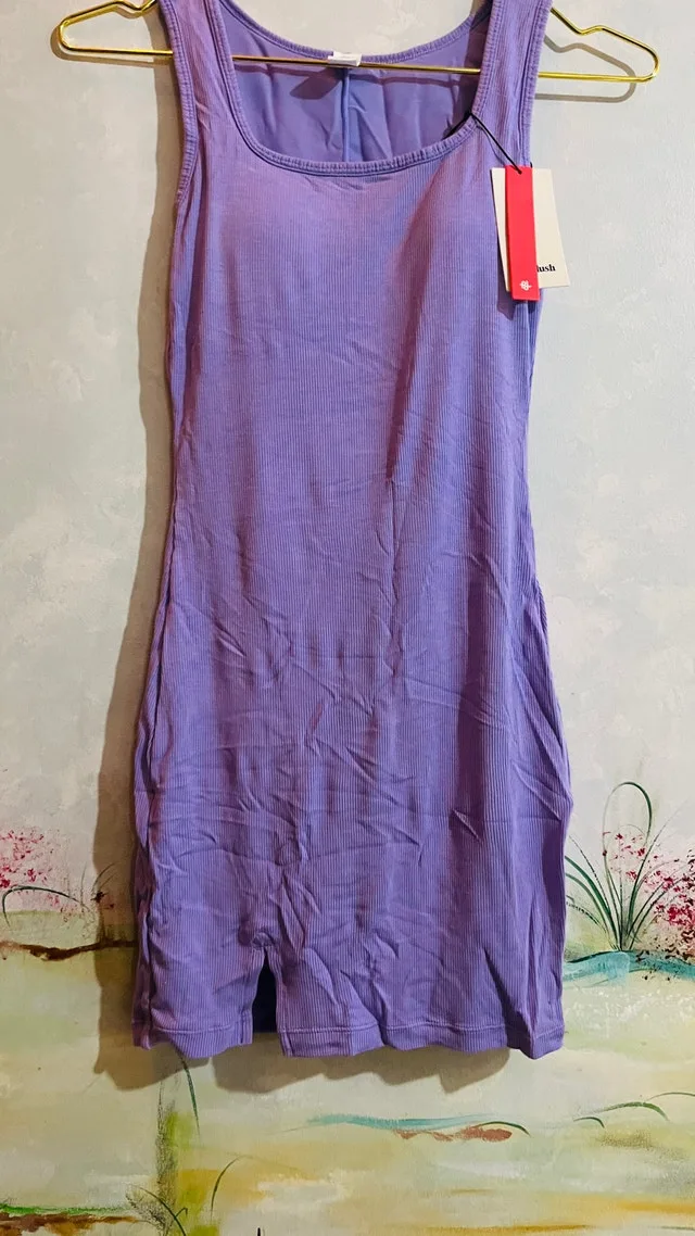 Popilush Tank Mini Dress Lilac With Slit-Size S thumbnail