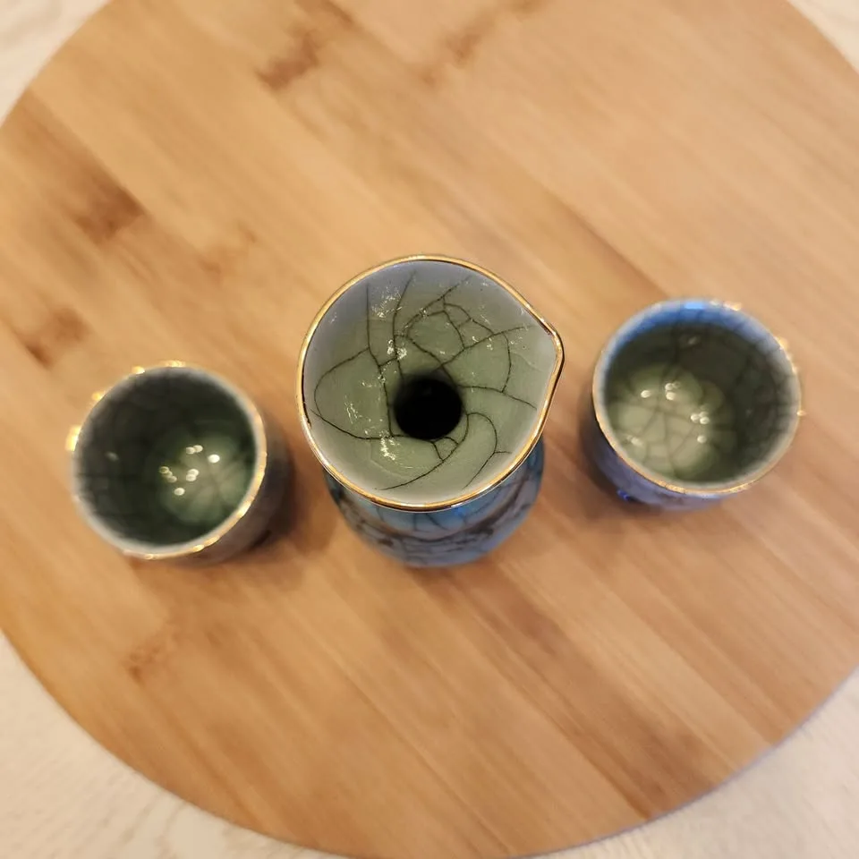 Sake Set #1, with Tokkuri and 2 Cups image indicator(4)