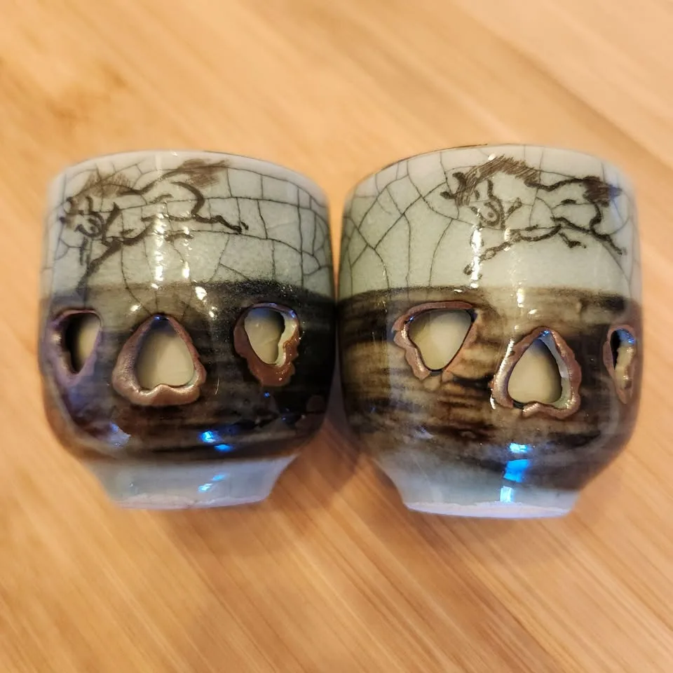 Sake Set #1, with Tokkuri and 2 Cups image indicator(6)