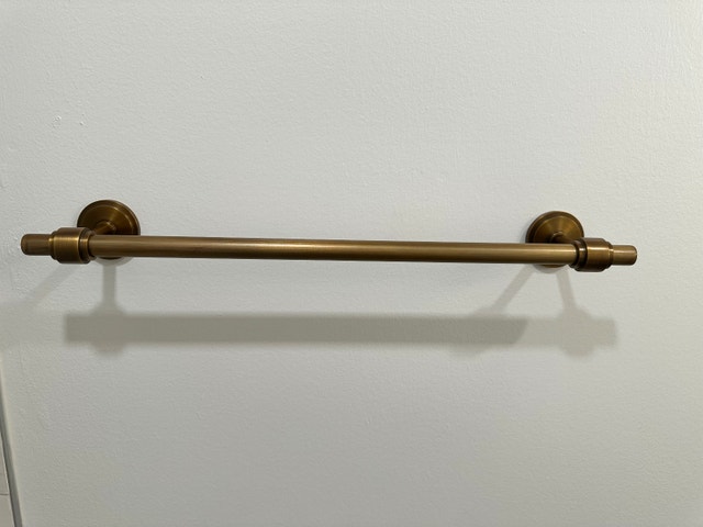Pottery Barn Frey Towel Bar - Tumbled Brass - 18 inch