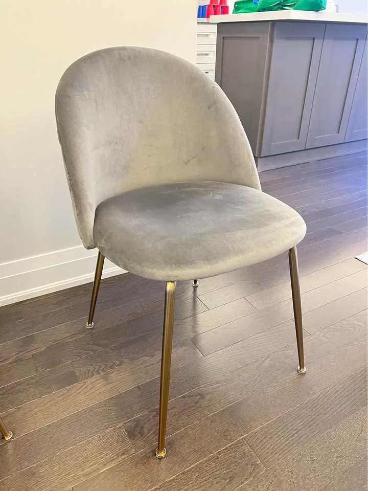 Structube Polly Velvet Dining Chair (Grey) x6 image indicator(2)