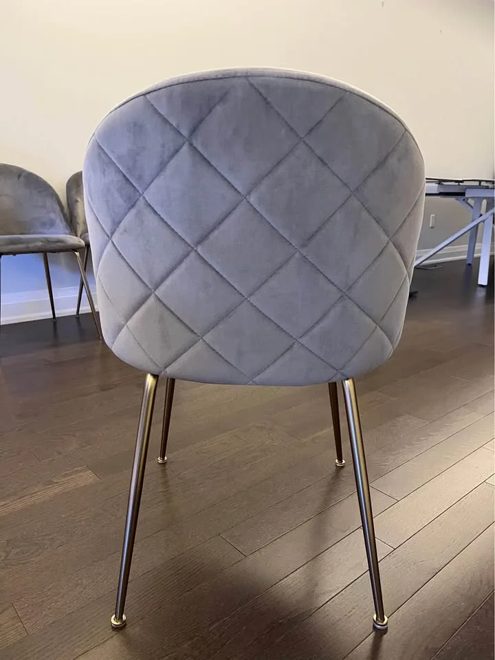 Structube Polly Velvet Dining Chair (Grey) x6 image indicator(3)