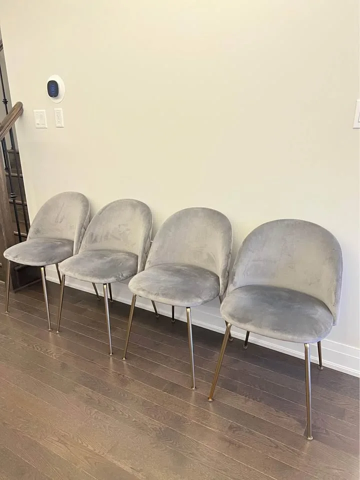 Structube Polly Velvet Dining Chair (Grey) x6 image indicator(4)