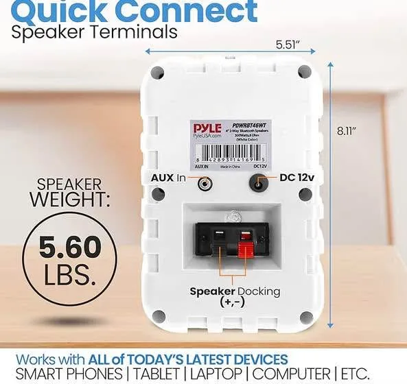Pyle Bluetooth Indoor Outdoor Speakers Pair image indicator(6)