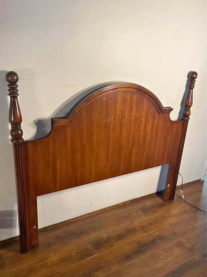 Vintage Cherry Wood Headboard by Strathroy Furniture Made In Can
