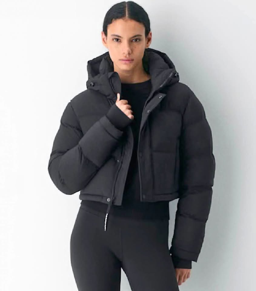 Black cropped Aritzia super puff