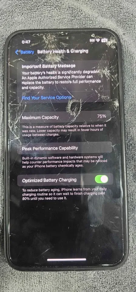 Iphone 11 pro max works but need repair image indicator(3)