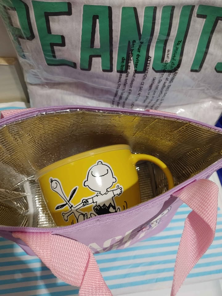 Peanuts Snoopy Lunch Set - Miniso Insulated Bag + Microwavable C - photo 4