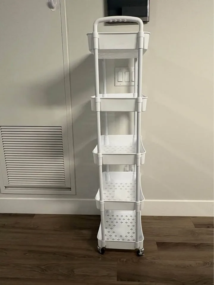🛒 5-Tier Rolling Utility Cart – Perfect for Kitchen, Bathroom, P image indicator(4)