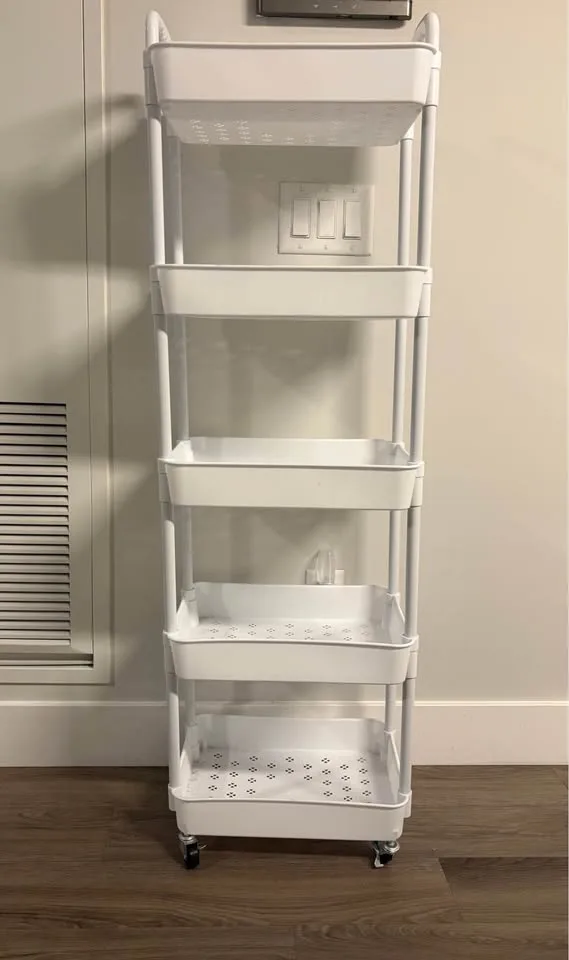 🛒 5-Tier Rolling Utility Cart – Perfect for Kitchen, Bathroom, P image indicator(5)
