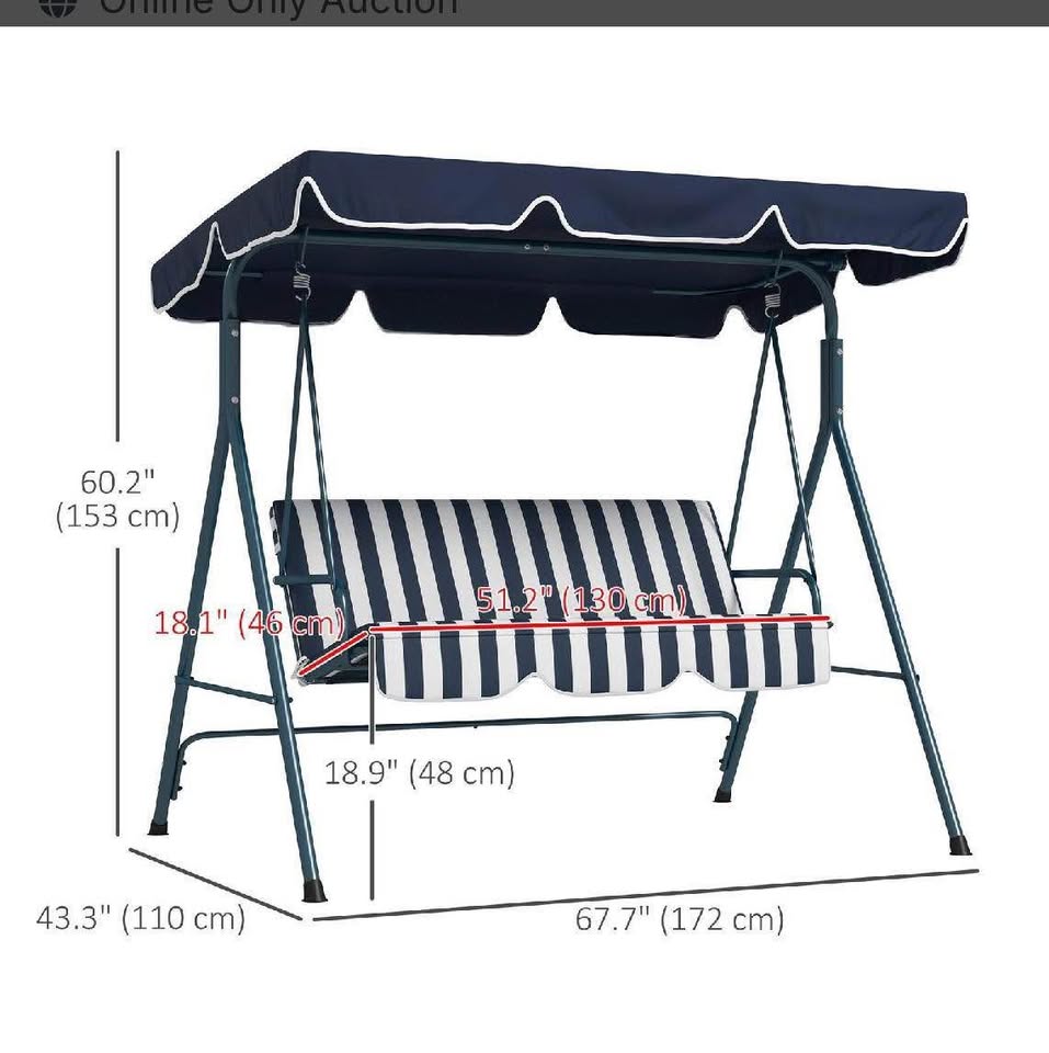 New open box 3 person outdoor patio swing - photo 3