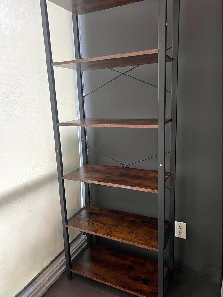 6 Tier Bookshelf. Rustic Brown