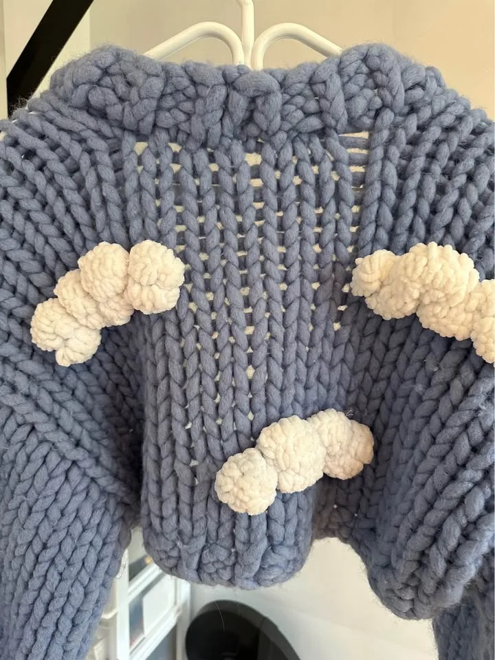 Heyays Chunky Knit Blue Cloud Cardigan image indicator(3)