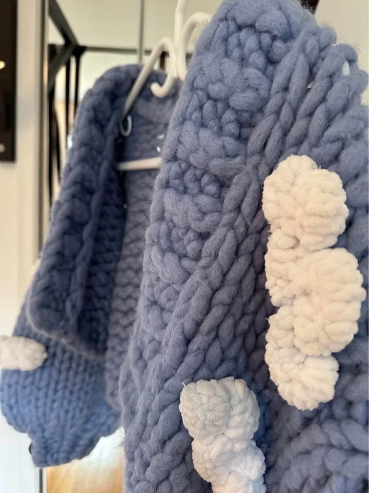 Heyays Chunky Knit Blue Cloud Cardigan image indicator(6)