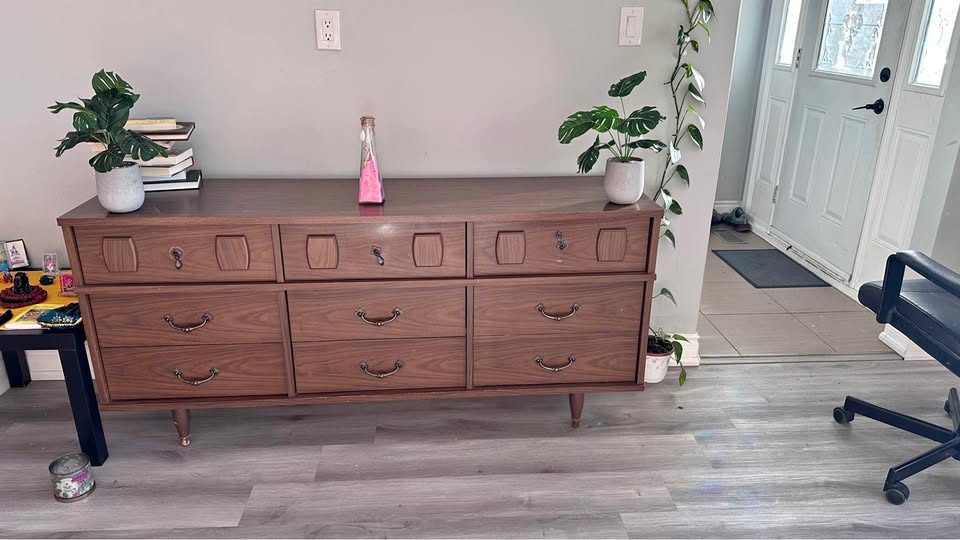 Brown Wooden Dresser with 8 Drawers
