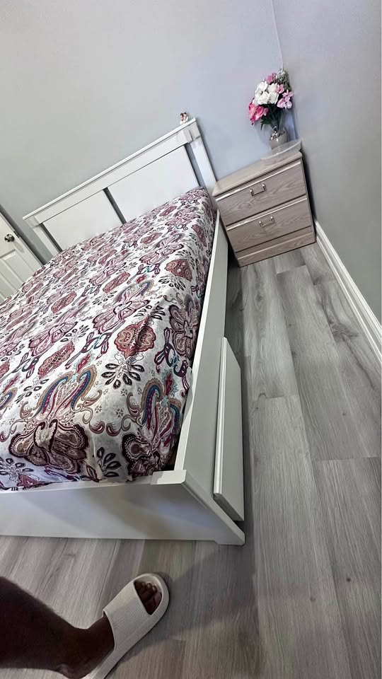 IKEA White storage bed frame