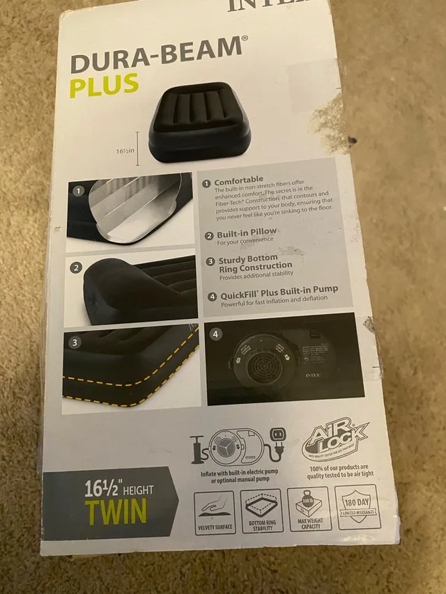 Intex Twin Air Mattress with Built-in Air pump image indicator(2)