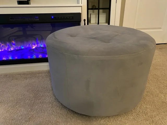 Grey Swivel + Round Ottoman thumbnail