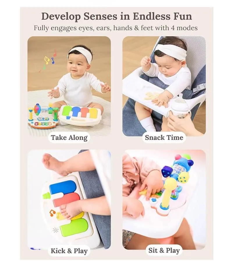 CuddoBaby 4-in-1 Baby Bouncer w/ Piano & Tray image indicator(2)