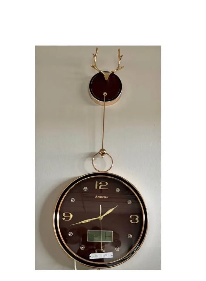 Brown Dial Pendulum Wall Clock