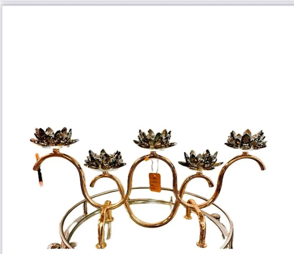 Metal Crystal Candleholder of 5