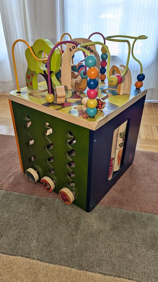 B Toys Woody Zane Zoo Wooden Activity Cube
