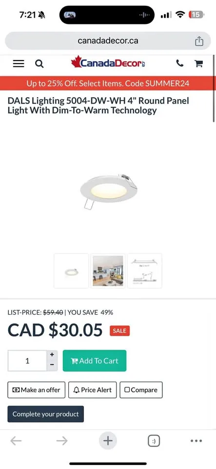 Dimmable 4" pot lights (retail $30 each) $5 each (100 available)