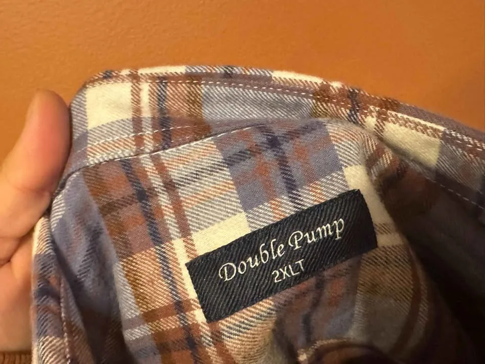 Brand New Size 2XLT Double Pump Men’s Flannel Shirt image indicator(3)