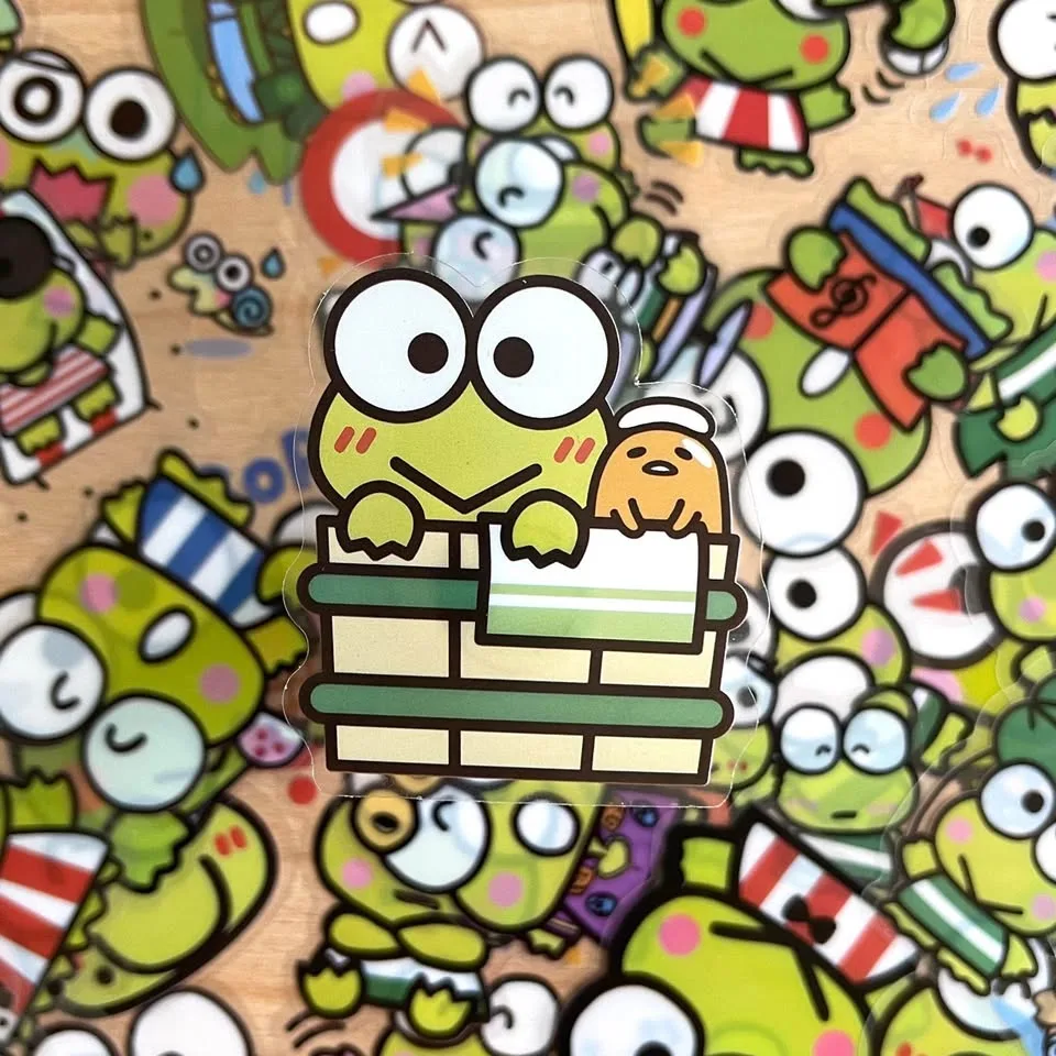 Pack of 50 Cute Keroppi Transparent Stickers image indicator(2)