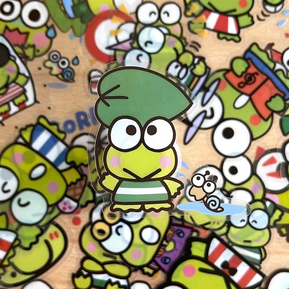 Pack of 50 Cute Keroppi Transparent Stickers image indicator(4)