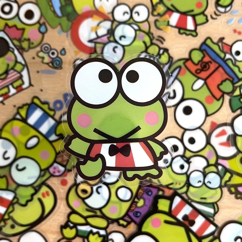 Pack of 50 Cute Keroppi Transparent Stickers image indicator(5)