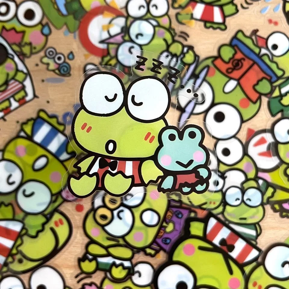 Pack of 50 Cute Keroppi Transparent Stickers image indicator(6)